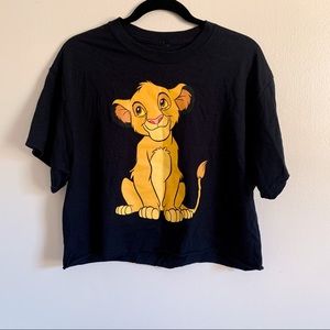 Disney The Lion King Black Crop Top - Simba